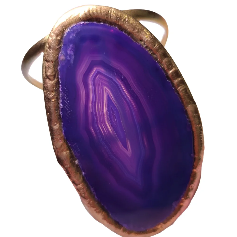 From St Xavier Purple Gold Cuff Bracelet - Picture 6 of 7